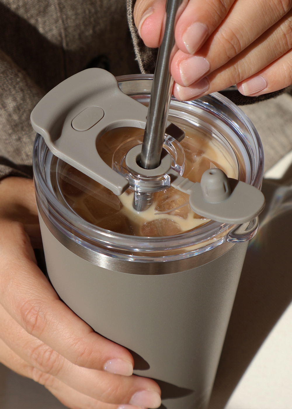 Thermo Cup with Straw - Driftwood - 600ML
