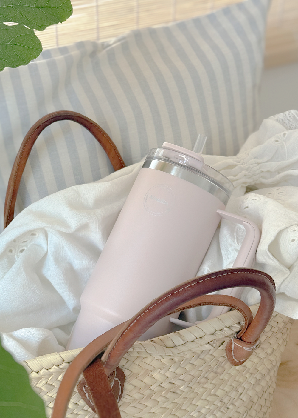 Thermo Cup with Straw - Soft Rose - 885ML