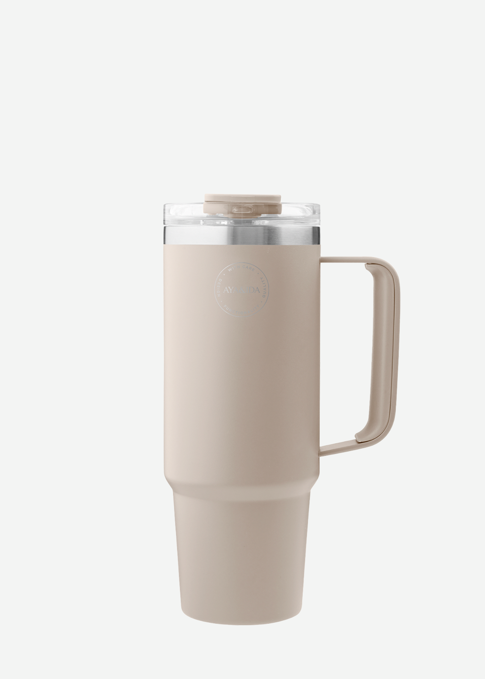 Thermo Cup with Straw - Cream Beige - 885ML