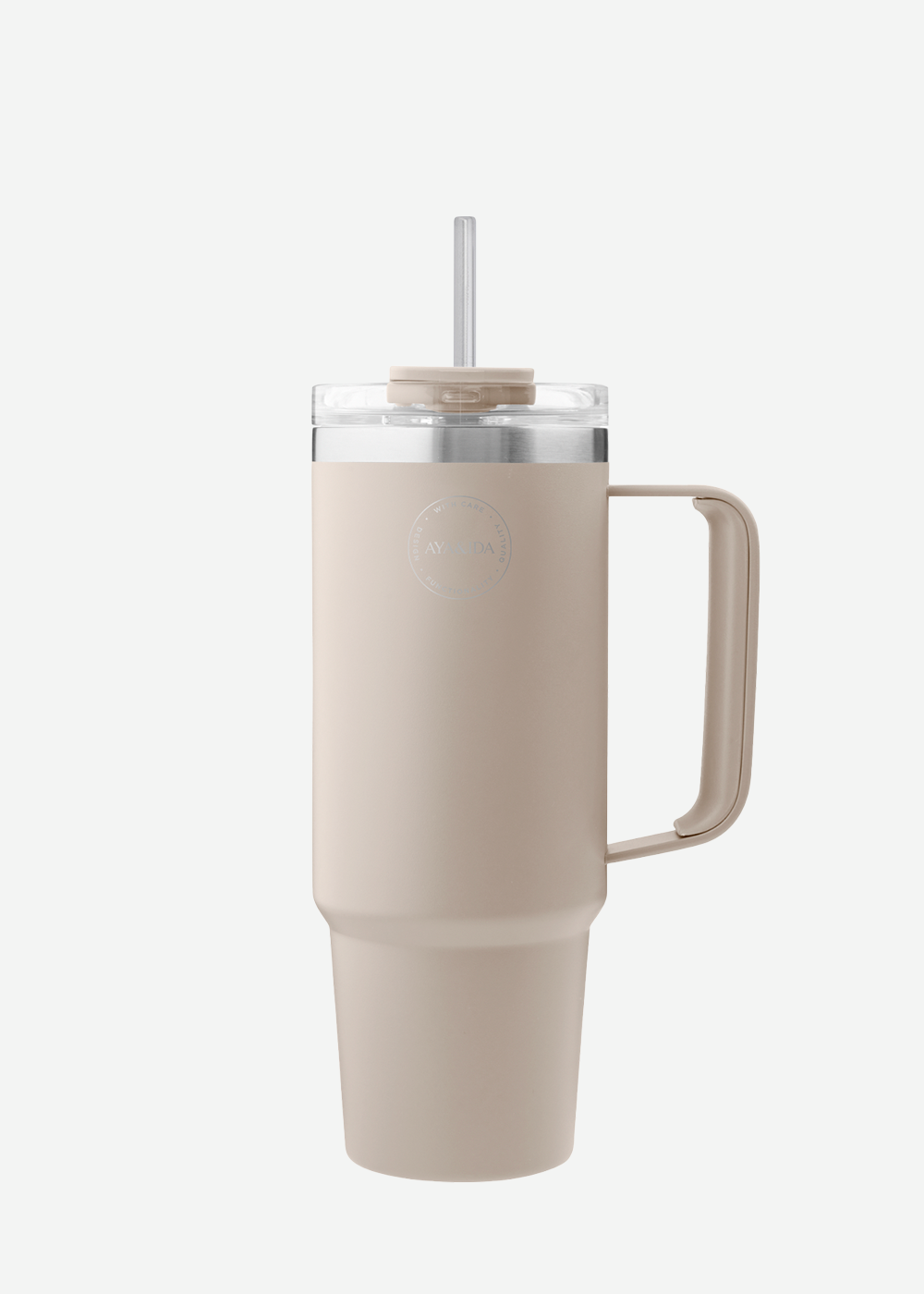 Thermo Cup with Straw - Cream Beige - 885ML