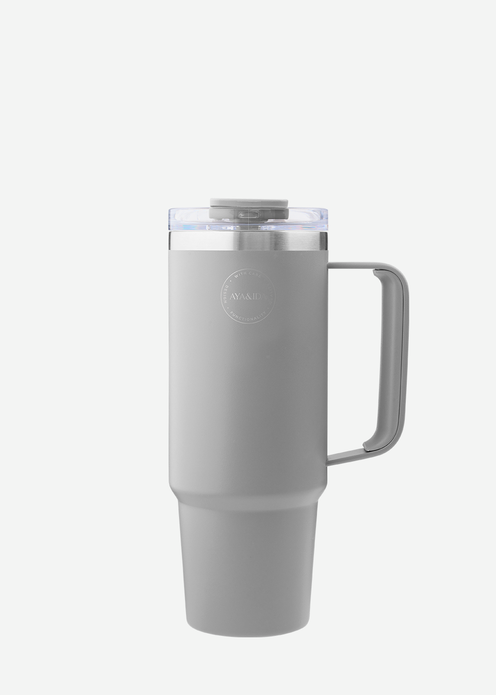 Thermo Cup with Straw - Light Gray - 885ML