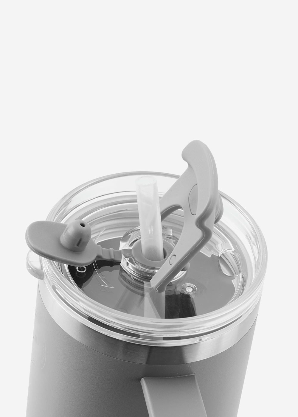Thermo Cup with Straw - Light Gray - 885ML