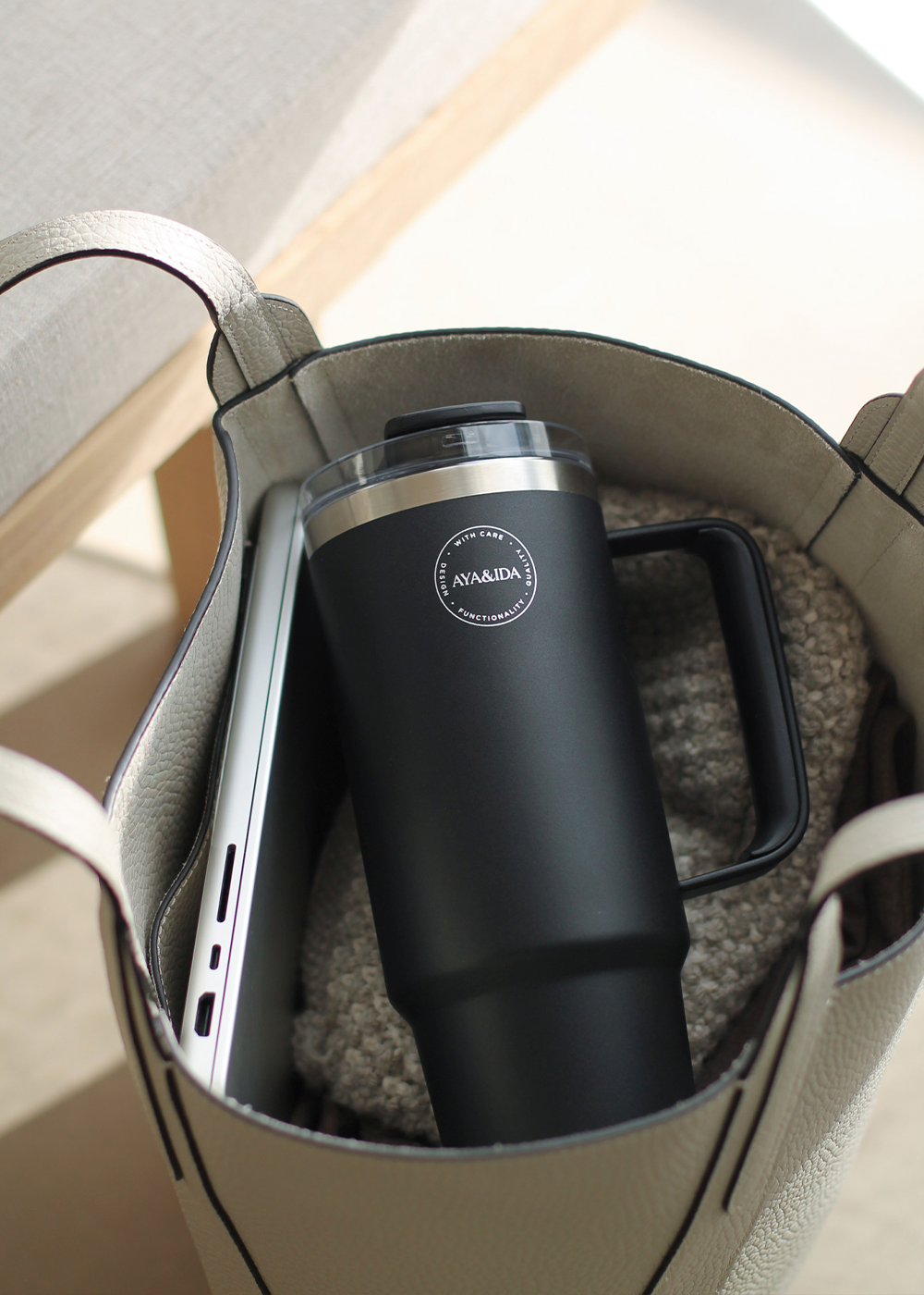 Thermo Cup with Straw - Matte Black - 885ML