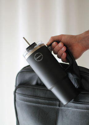 Thermo Cup with Straw - Matte Black - 885ML