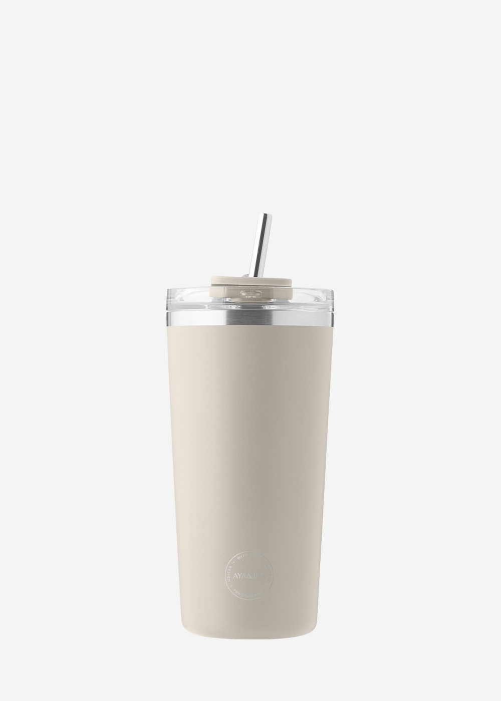Thermo Cup with Straw - Cream Beige - 600ML
