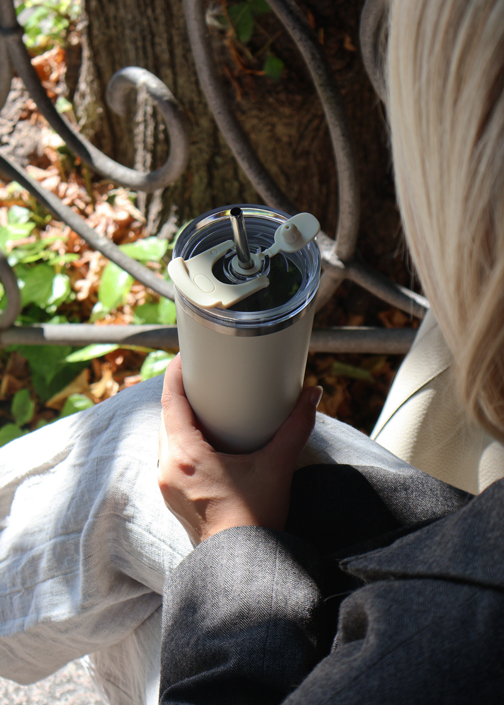 Thermo Cup with Straw - Yellow - 600ML