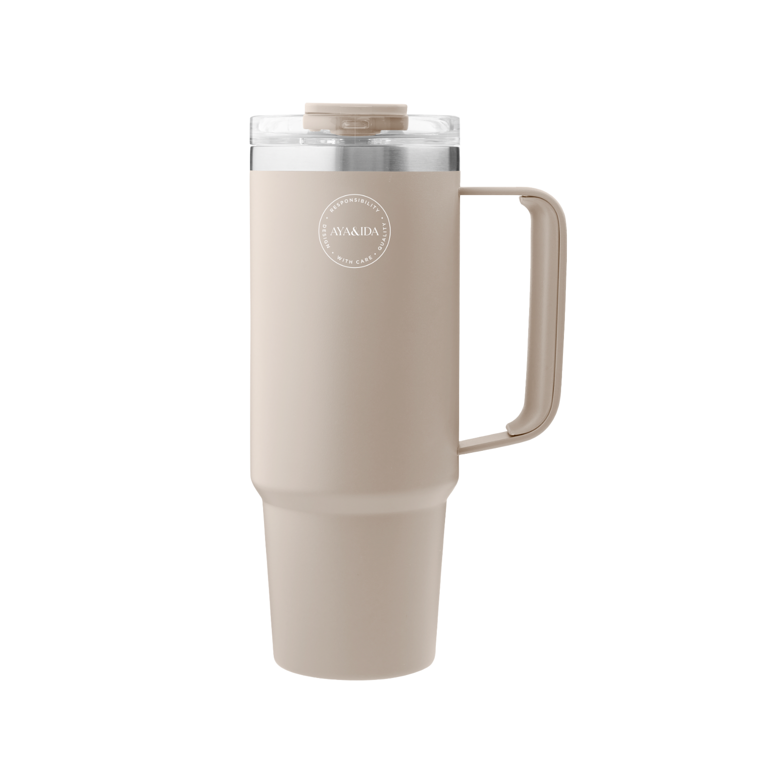 Thermo Cup with Straw - Cream Beige - 885ML