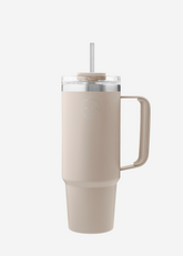 Thermo Cup with Straw - Cream Beige - 885ML
