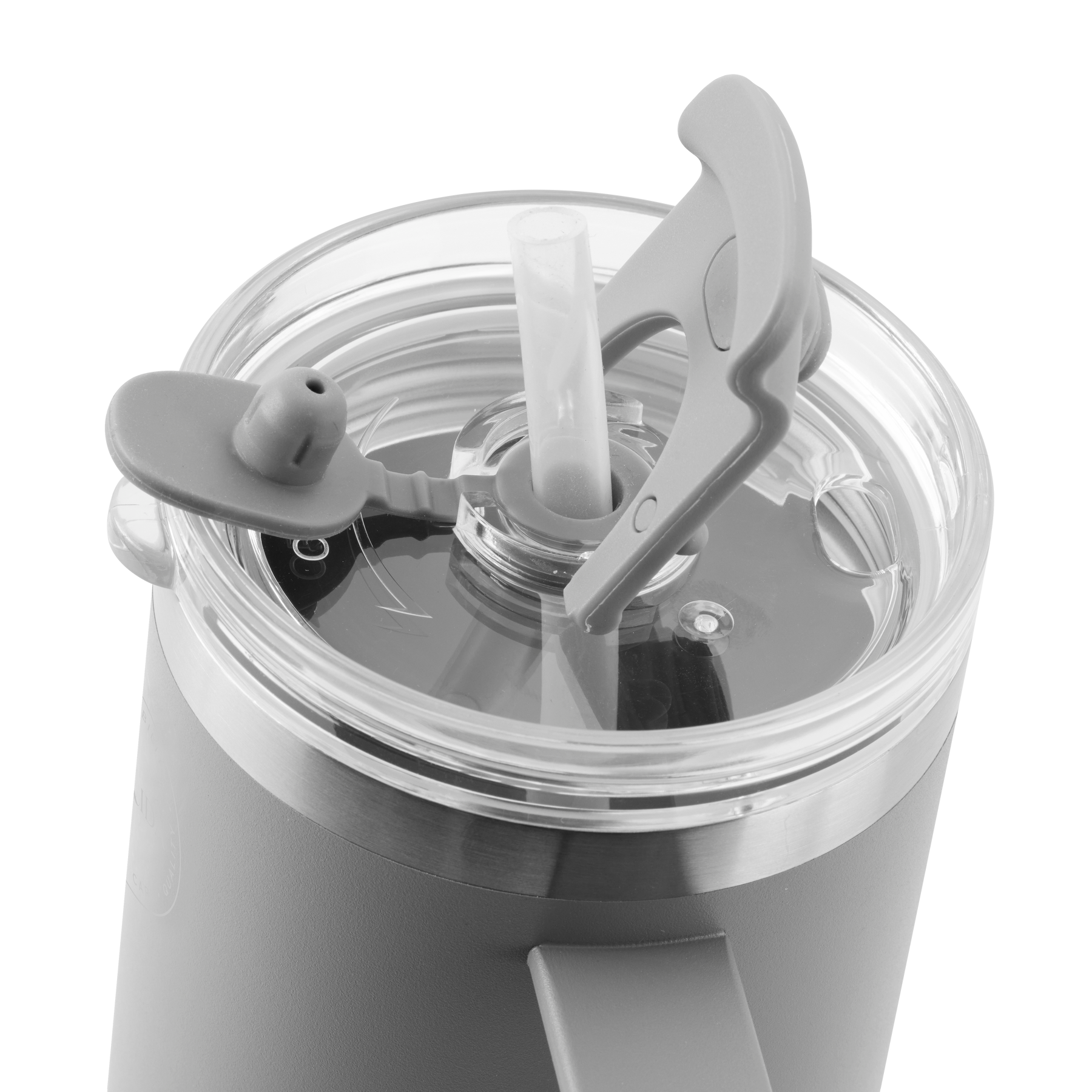 Thermo Cup with Straw - Light Gray - 885ML