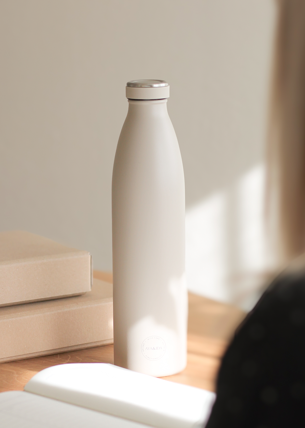 Drinking Bottle - Cream Beige - 1000ML