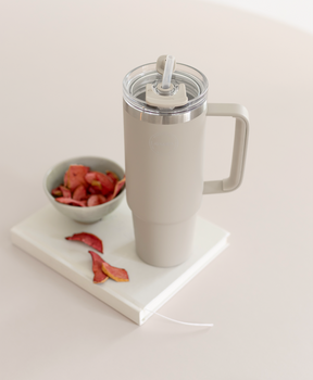 Thermo Cup with Straw - Cream Beige - 885ML