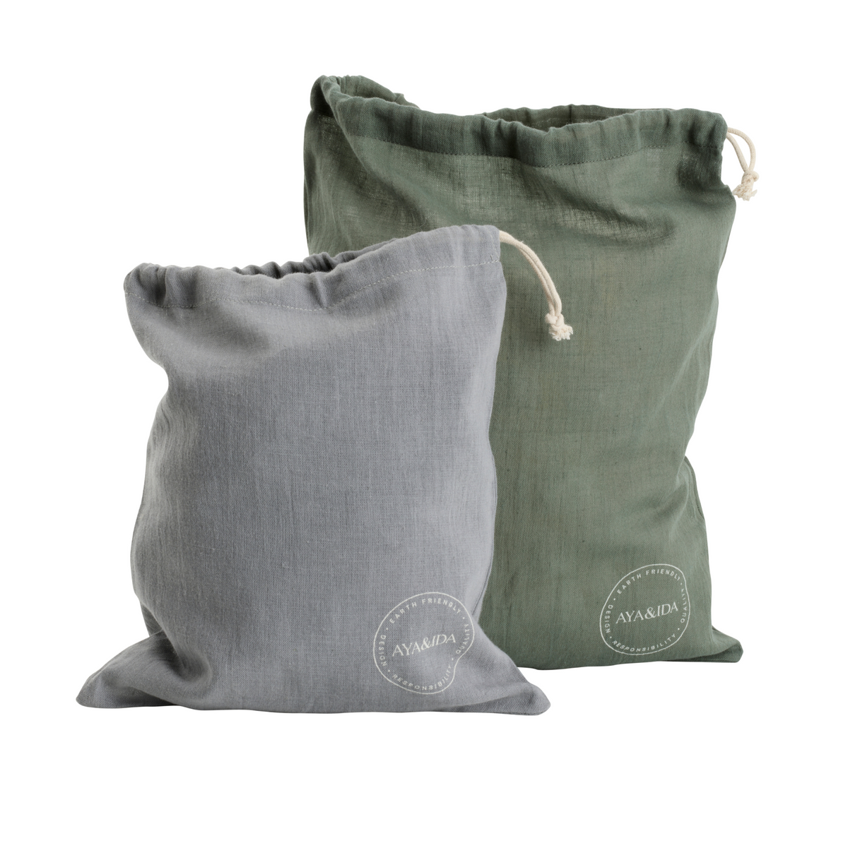 Reusable Cotton Bags - Dark Gray / Tropical Green