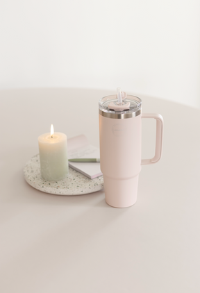 Thermo Cup with Straw - Soft Rose - 885ML